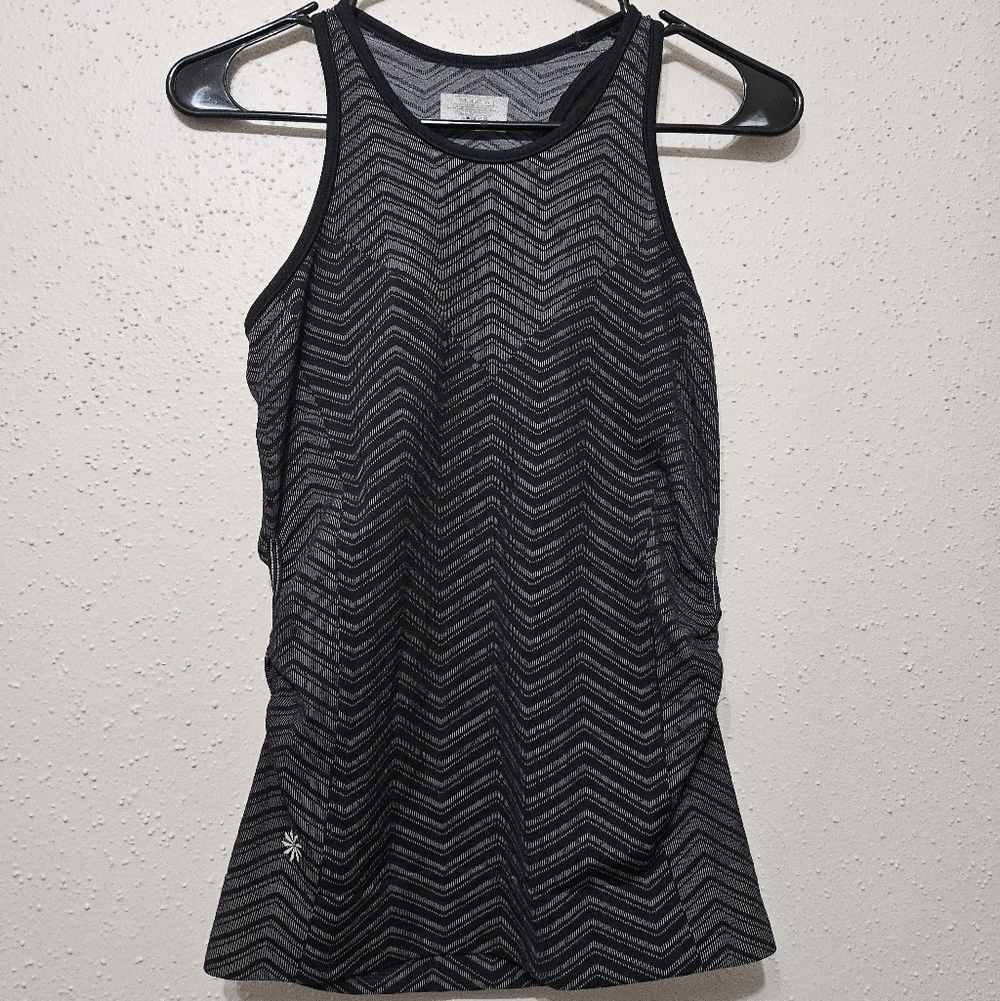 Athleta Women’s Small Racerback Tank Gray Chevron Athletic Workout Yoga Top